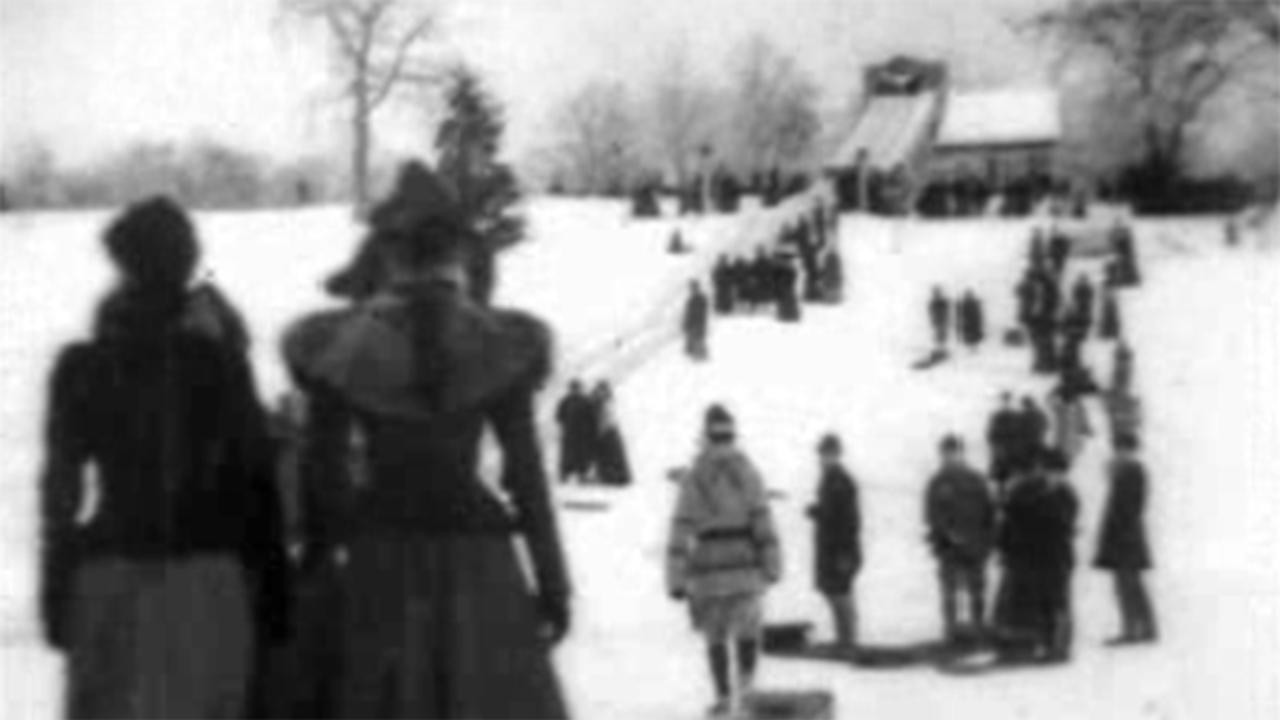 Tobogganing in Montreal, Canada