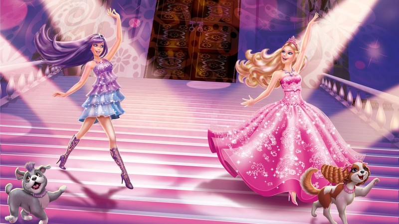 barbie princess and the popstar dress Mattel Singing Barbie Tori Doll: Princess and the Popstar, Pink & Blue Gown