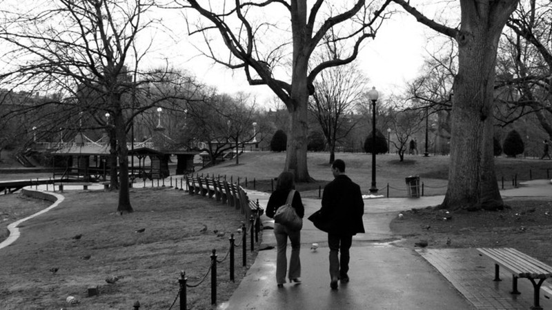 Guy and Madeline on a Park Bench