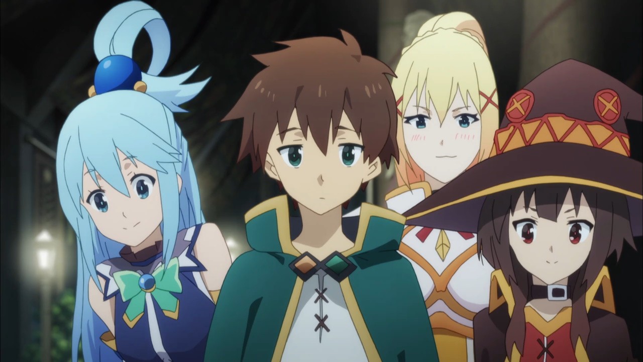 Anime Love United - KonoSuba: God's Blessing On This Wonderful World! The  series follows the adventures of Kazuma Satō who, after he dies of a heart  attack after pushing a girl out