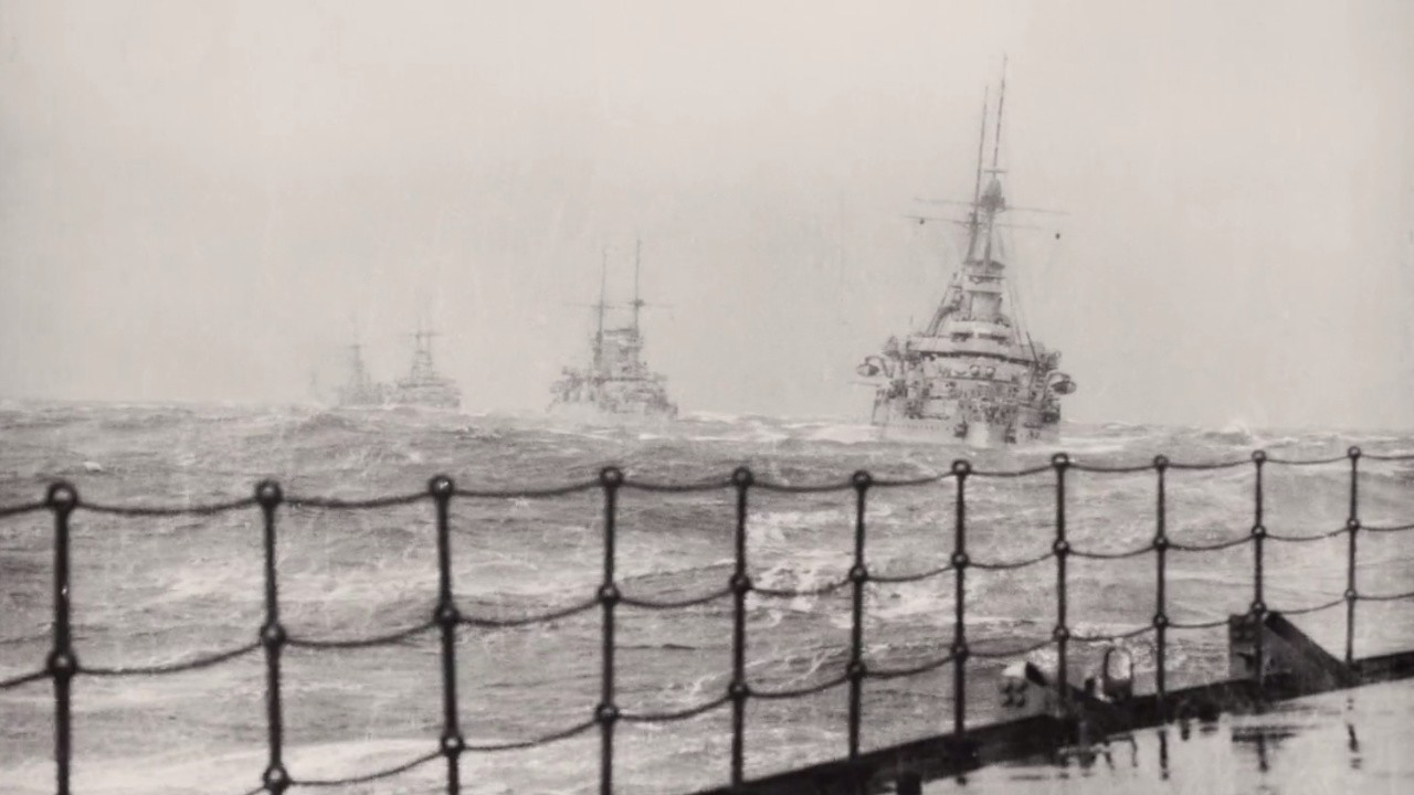 Four Warships in Rough Seas