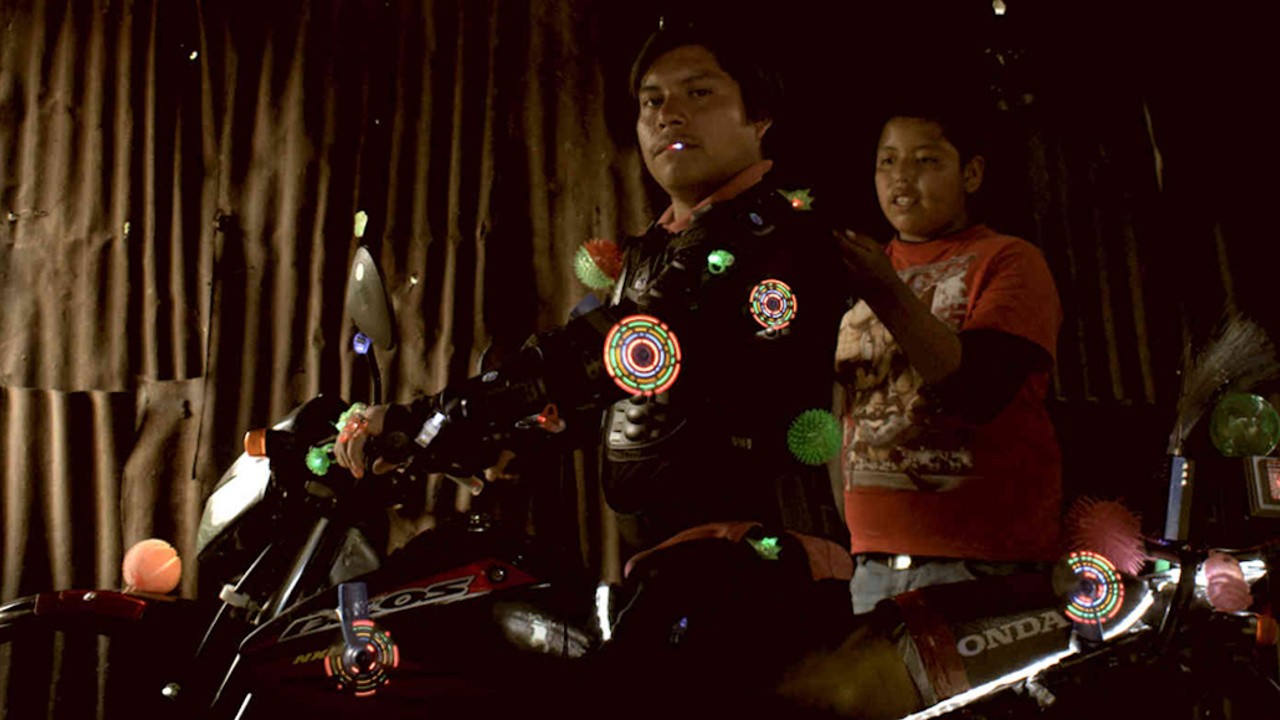 Motorcyclist's Happiness Won't Fit Into His Suit