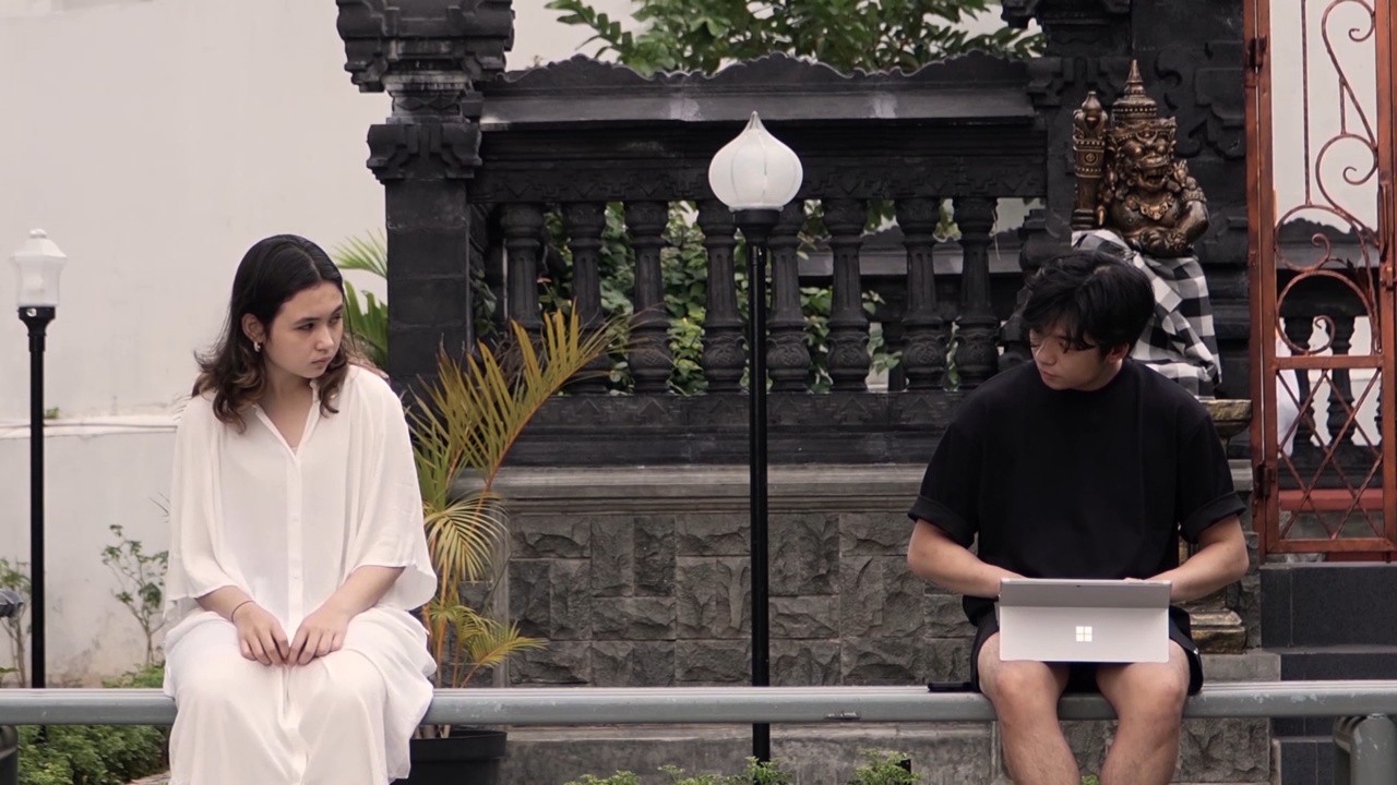 The Beautiful Girl on a Park Bench
