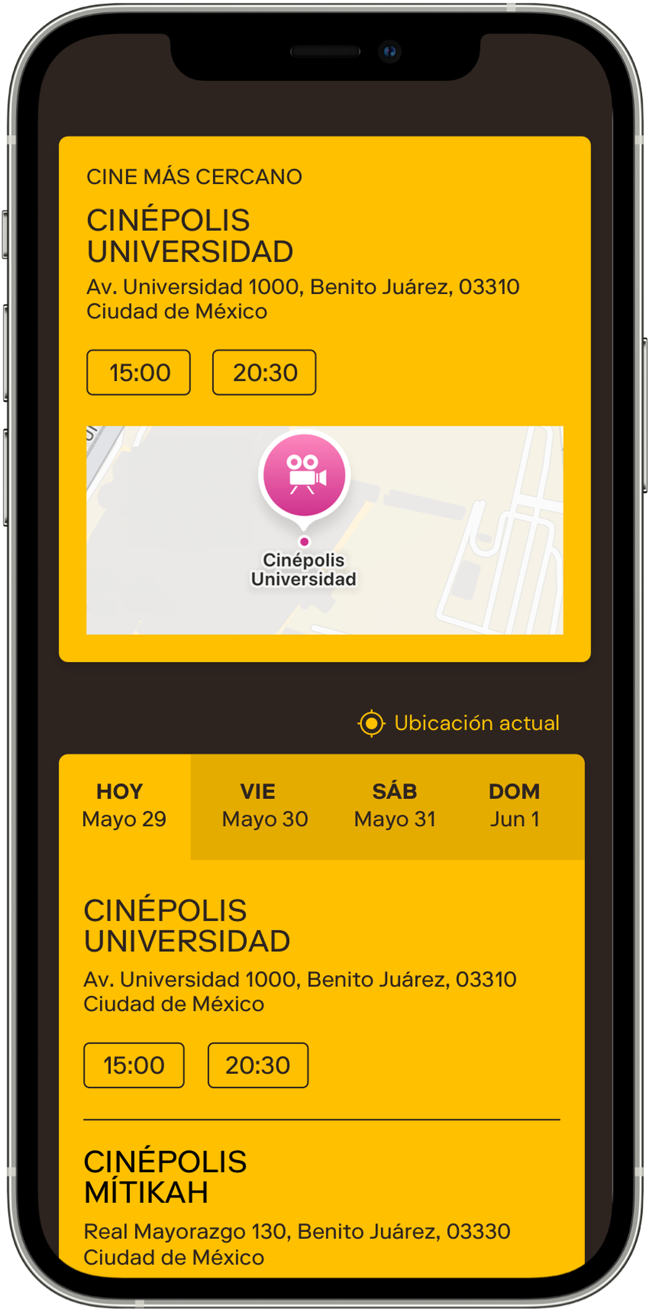Captura de pantalla de la aplicación Mubi Go