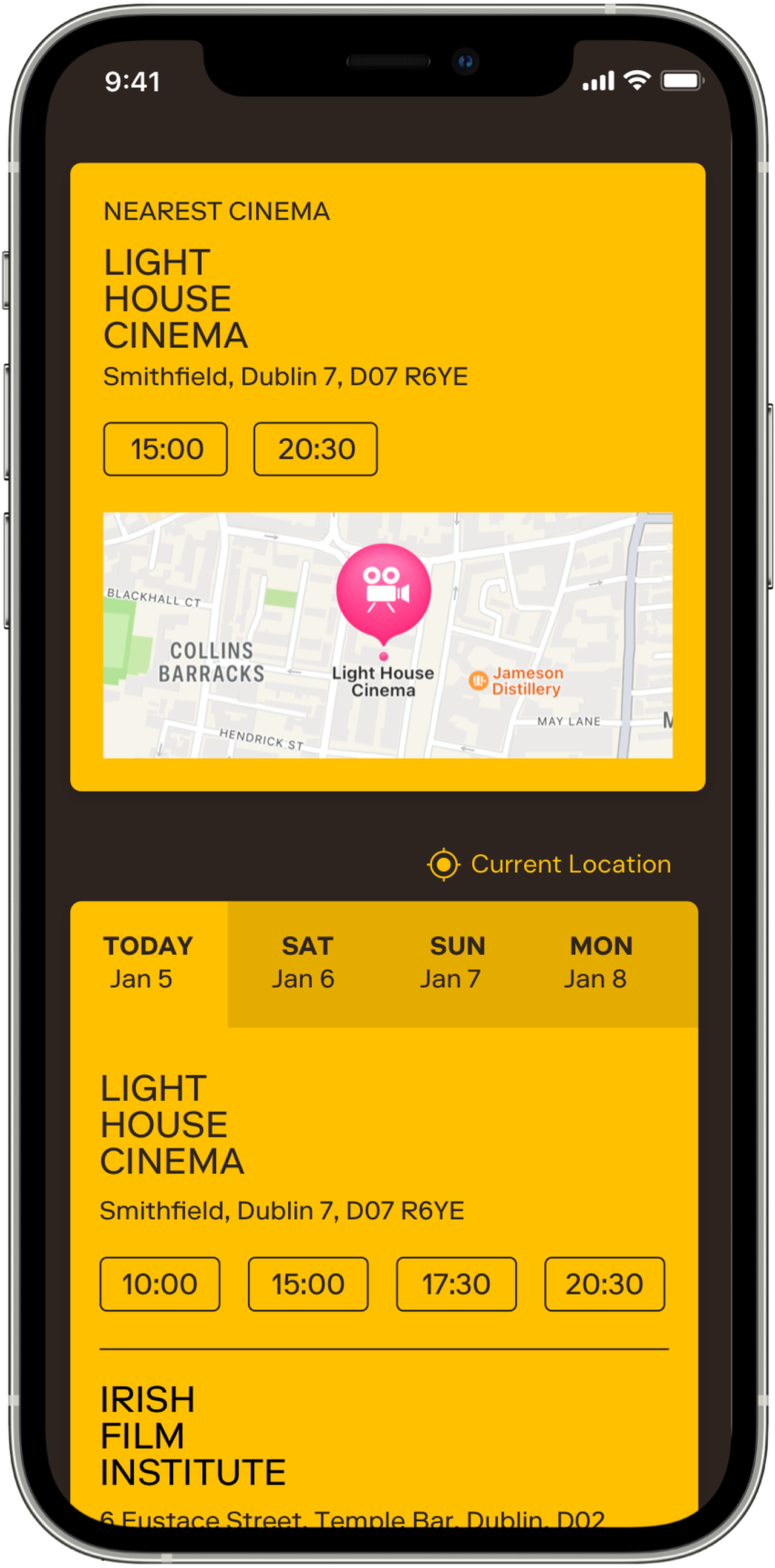 Screenshot dell'app Mubi Go