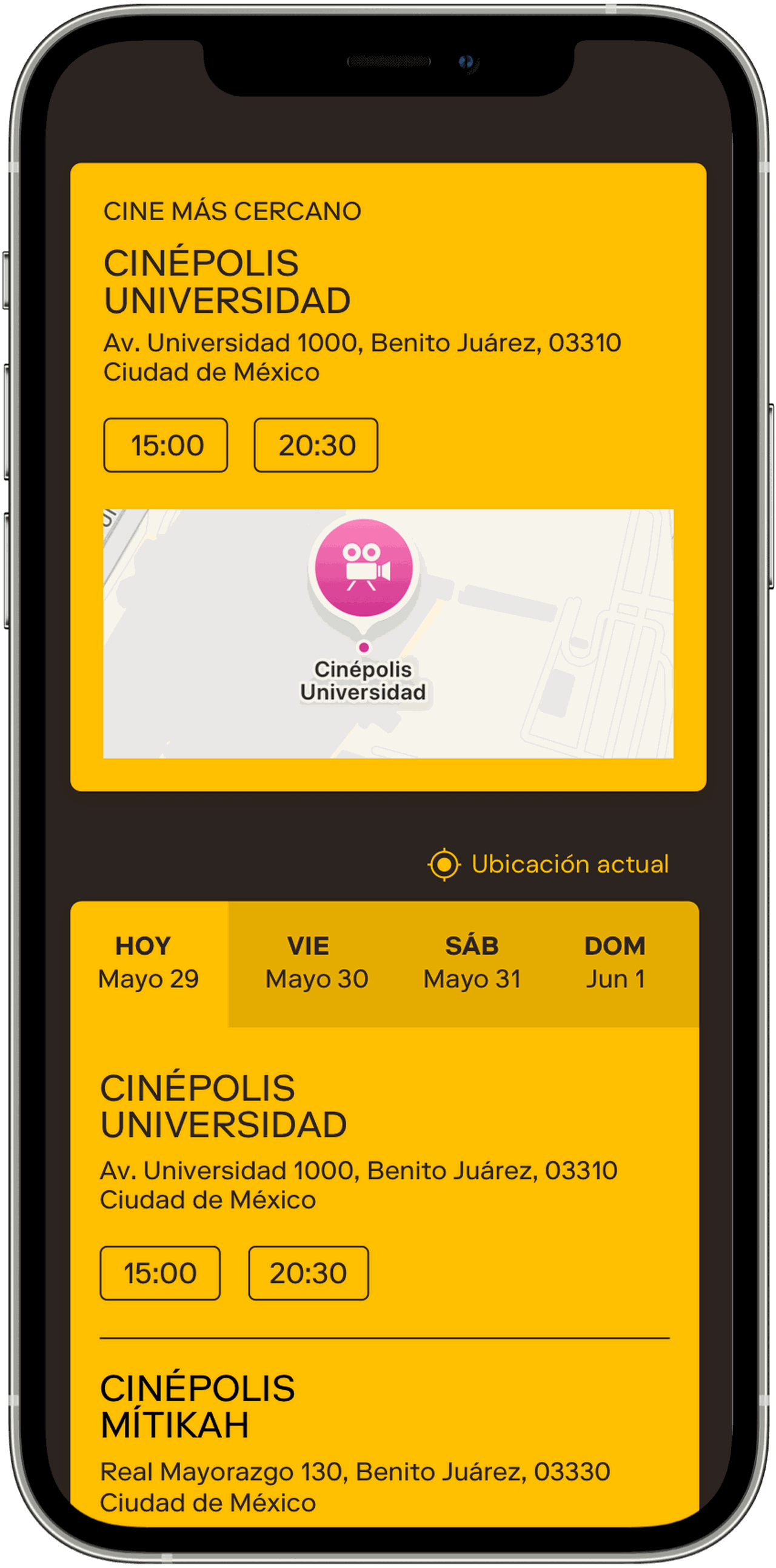 Capture d'écran de l'appli Mubi Go